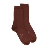 Chaussettes femme Soft Coton à bord souple - Marron | Doré Doré