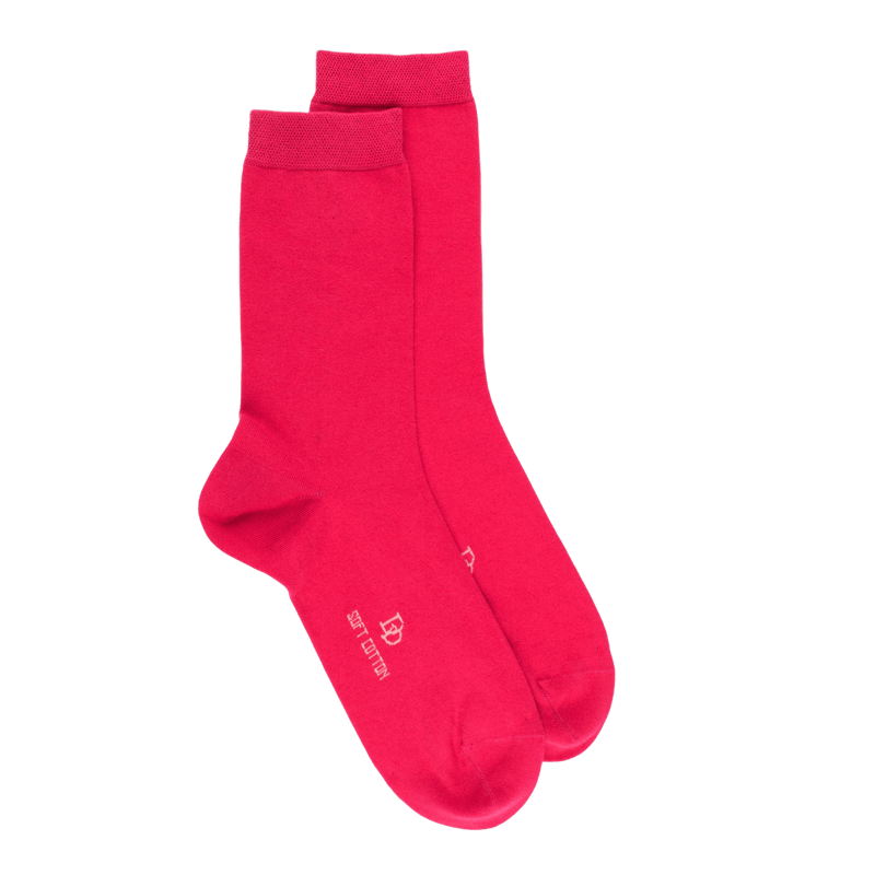 Chaussettes femme Soft Coton à bord souple - Cerise | Doré Doré