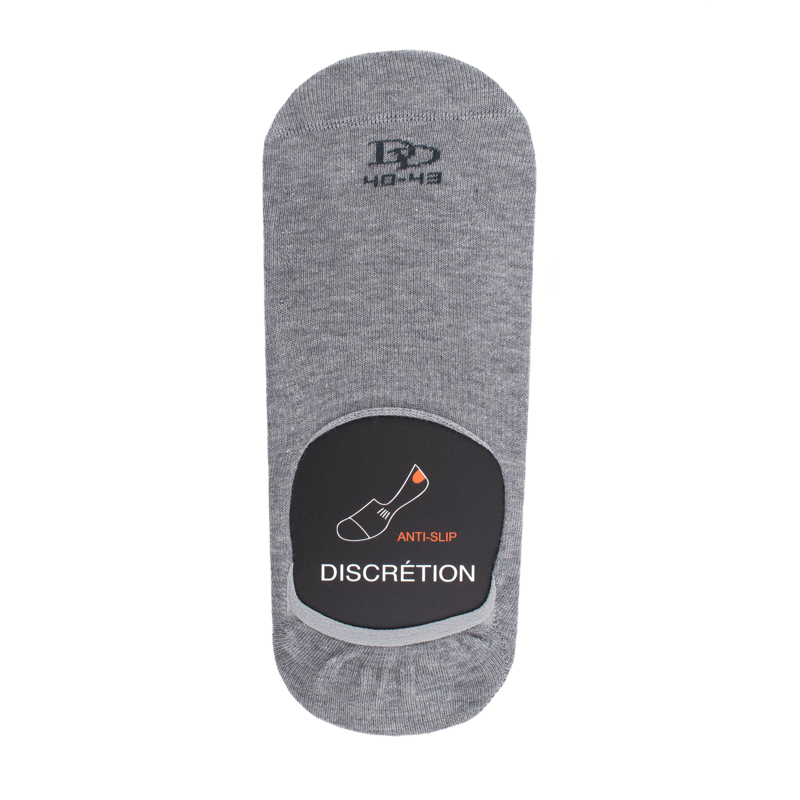 Chaussettes homme invisibles en coton égyptien - Gris Rocheux | Doré Doré