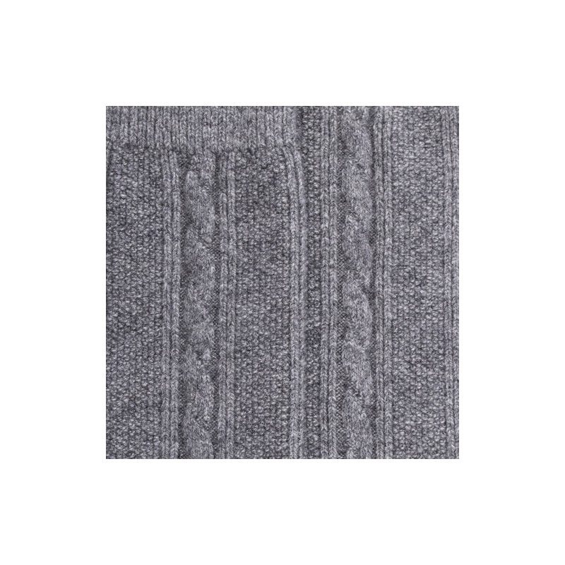 Mi-bas torsadés pour femme en laine et cachemire - Gris