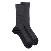 Chaussettes laine à motifs géométrique - Noir et gris | Doré Doré