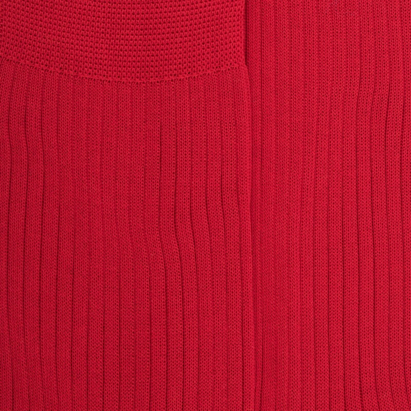 Chaussettes Homme côtelées en pur fil d'Ecosse - Rouge | Doré Doré