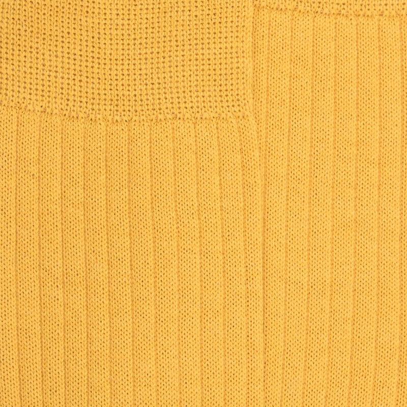 Chaussettes homme en laine mérinos côtelées - Jaune | Doré Doré