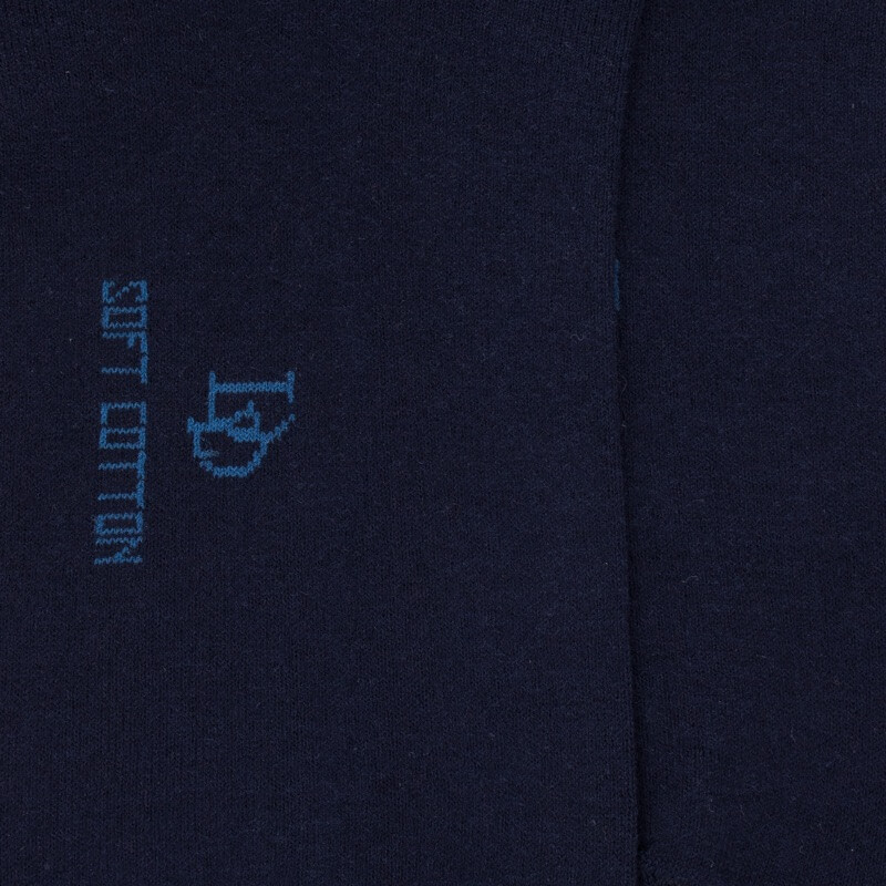 Socquettes avec bord roulé en coton égyptien - Bleu | Doré Doré