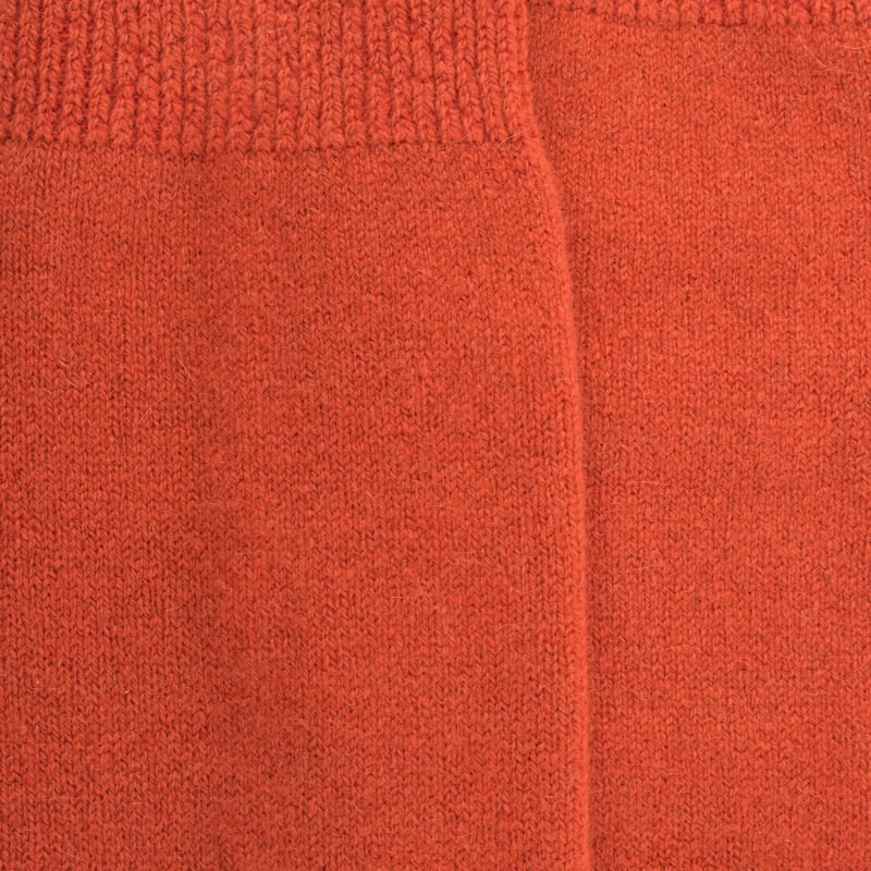 Mi-bas homme douceur en laine et cachemire - Orange cuivre | Doré Doré