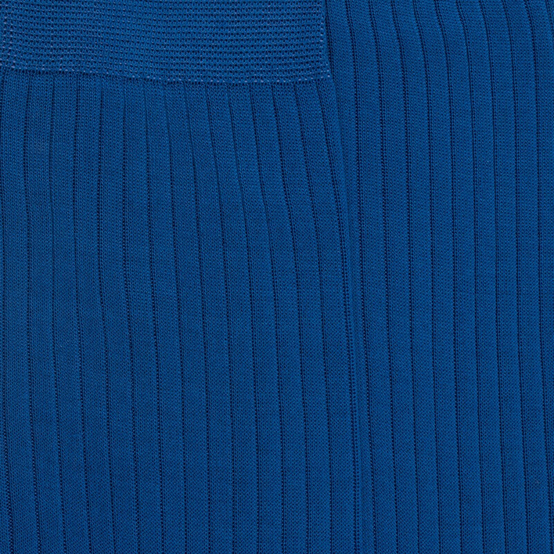Chaussettes homme luxe en pur fil d'écosse extra fin - Bleu | Doré Doré
