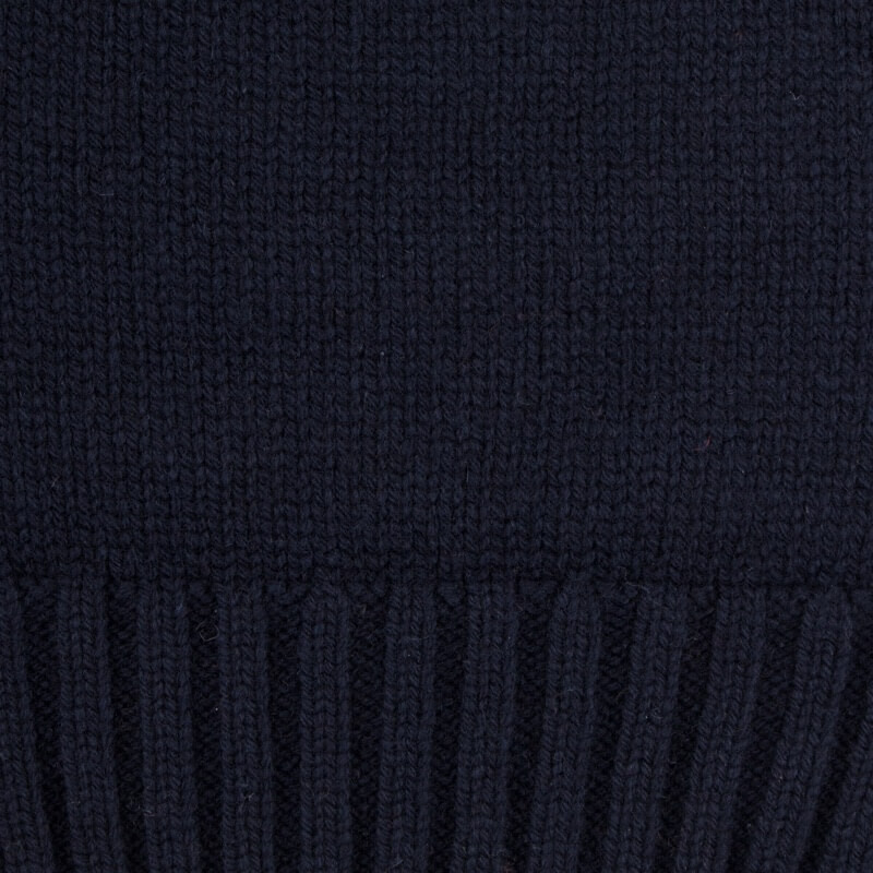 Bonnet en laine mérinos et cachemire - Bleu foncé | Doré Doré
