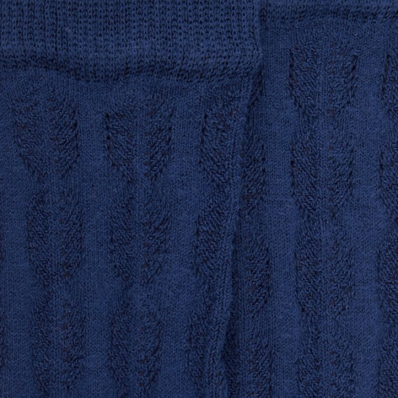 Mi-bas enfant ajourés en coton - Bleu Voilier | Doré Doré
