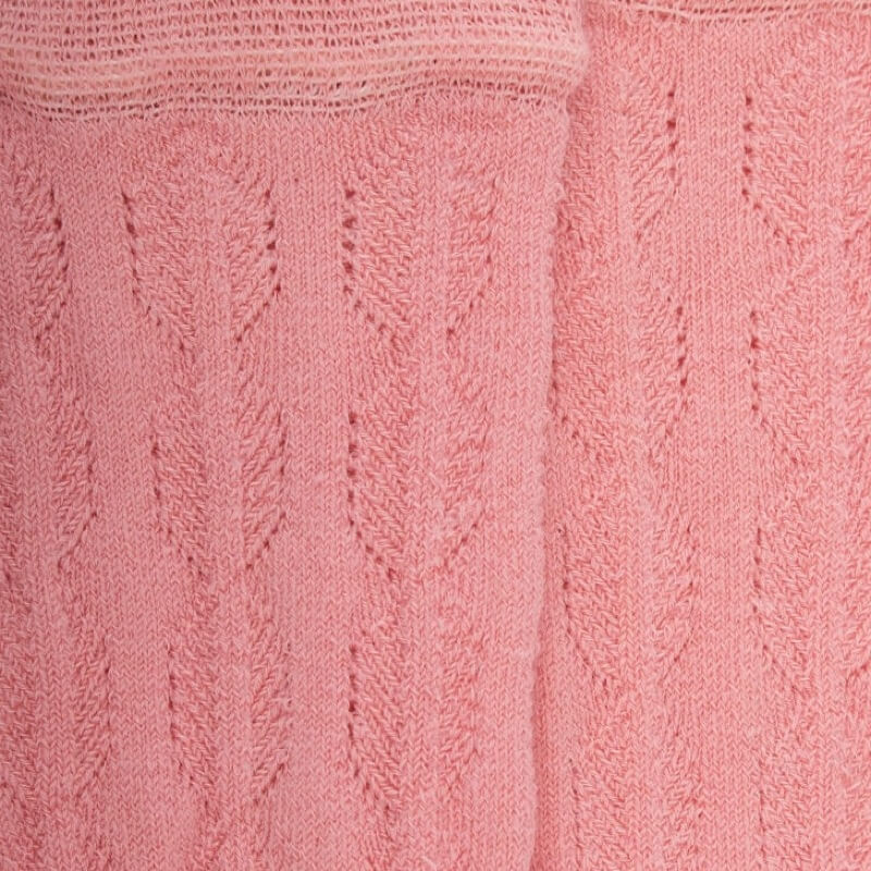 Mi-bas enfant ajourés en coton - Rose Praline | Doré Doré