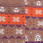 Chaussettes longues en coton pour femmes avec motif grec de Noël - Marron Caille | Doré Doré