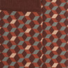 Chaussettes en coton égyptien pour hommes avec motifs de cubes en 3D - Marron cacao | Doré Doré