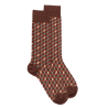 Chaussettes en coton égyptien pour hommes avec motifs de cubes en 3D - Marron cacao | Doré Doré