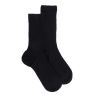 Chaussettes en laine unie côtelée pour femmes - Noir