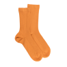 Chaussettes en laine unie côtelée pour femmes - Orange épices | Doré Doré