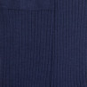 Chaussettes en laine unie côtelée pour femmes - Bleu Caban | Doré Doré