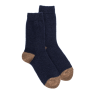 Chaussettes femme en laine polaire - Bleu marine & Beige seigle