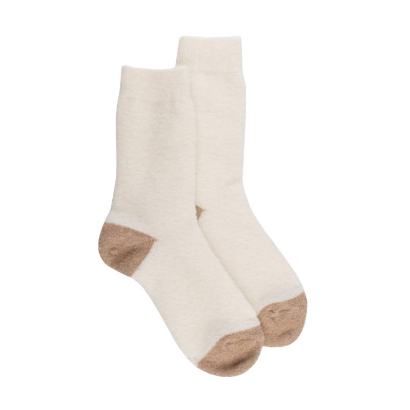 Chaussettes femme en laine polaire - Écru & Beige Désert | Doré Doré