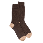 Chaussettes homme en laine polaire - Couleur café & Beige Désert | Doré Doré