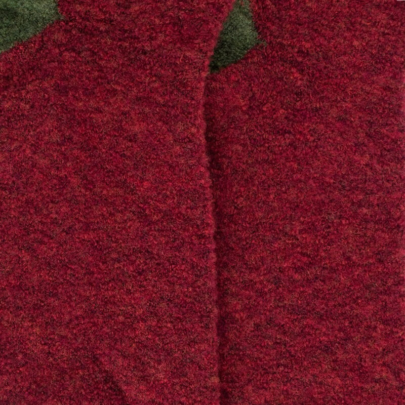 Chaussettes homme en laine polaire - Rouge pommard & Vert Campagne | Doré Doré