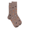 Chaussettes homme en coton à motif chats - Blanc Grive