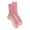 Chaussettes femme en laine et angora sans bord élastique effet brillant - Provence & Rouge amarante