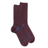 Chaussettes homme à côtes sans bord élastique en laine - Aubergine | Doré Doré