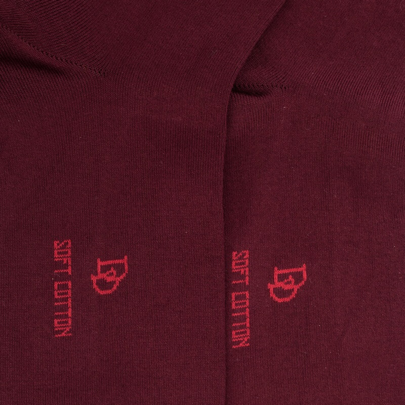 Mi-bas femme en coton égyptien - Aubergine | Doré Doré