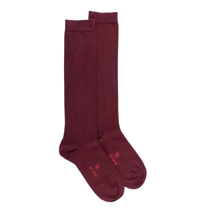 Mi-bas femme en coton égyptien - Aubergine | Doré Doré