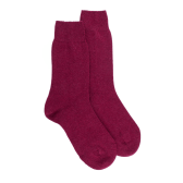 Chaussettes femme en laine et cachemire - Rouge sangria | Doré Doré