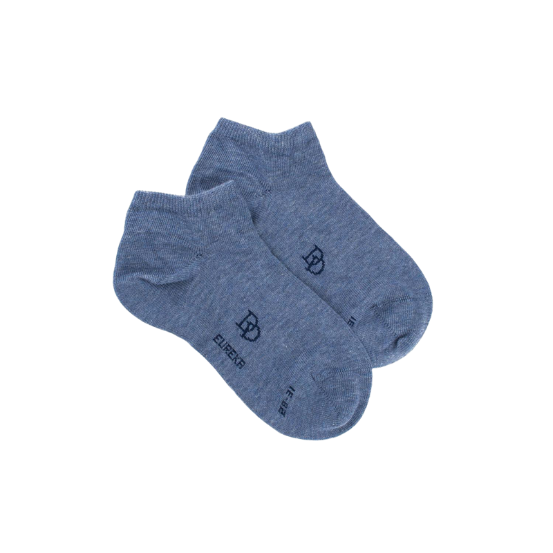 Socquettes enfant en coton égyptien - Bleu jean clair | Doré Doré
