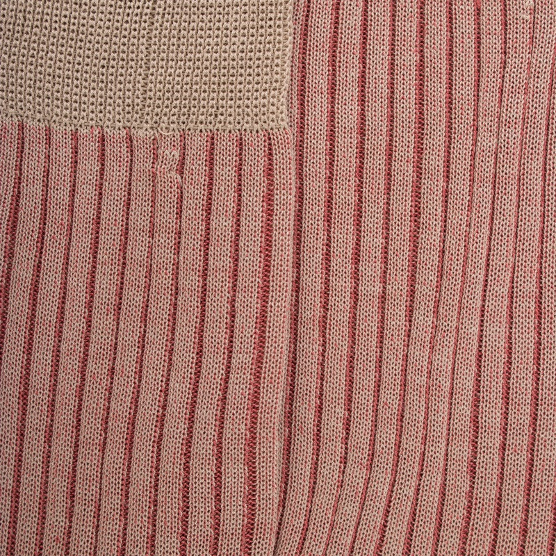Chaussettes homme à côtes bicolores en fil d'Écosse - Beige Grège | Doré Doré