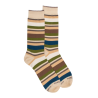 Chaussettes homme à rayures en fil d'Écosse - Beige Lin & Écru | Doré Doré