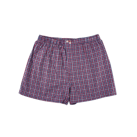 Caleçon homme en coton à motif - Bleu marine & Rouge Ponceau | Doré Doré
