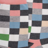 Chaussettes femme échiqiuer en coton égyptien - Gris oxford & Rose Praline | Doré Doré