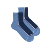 Socquettes en coton éponge à motifs colorés pour femmes - Bleu Macadam | Doré Doré