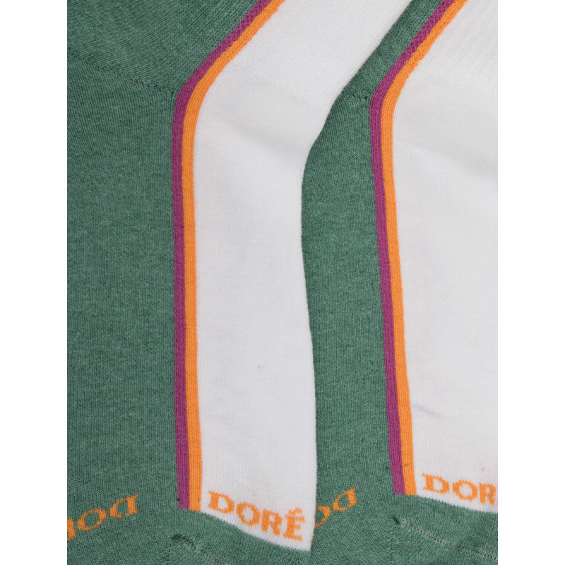 Socquettes en coton éponge à motifs colorés pour femmes - Vert basilic | Doré Doré
