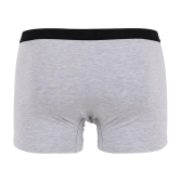 Boxer pour homme en coton stretch mélangé uni avec bande élastique portant le logo de la marque - Gris Rocheux | Doré Doré