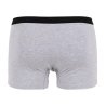 Boxer pour homme en coton stretch mélangé uni avec bande élastique portant le logo de la marque - Gris Rocheux | Doré Doré