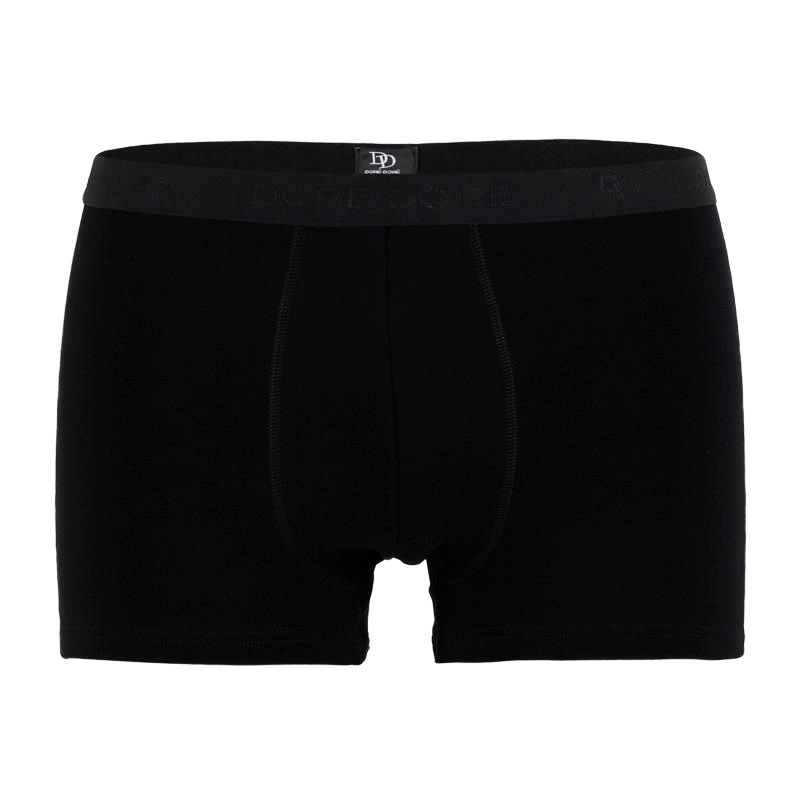 Boxer pour homme en coton stretch uni avec bande élastique siglée - Noir | Doré Doré