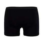 Boxer pour homme en coton stretch uni avec bande élastique siglée - Noir | Doré Doré