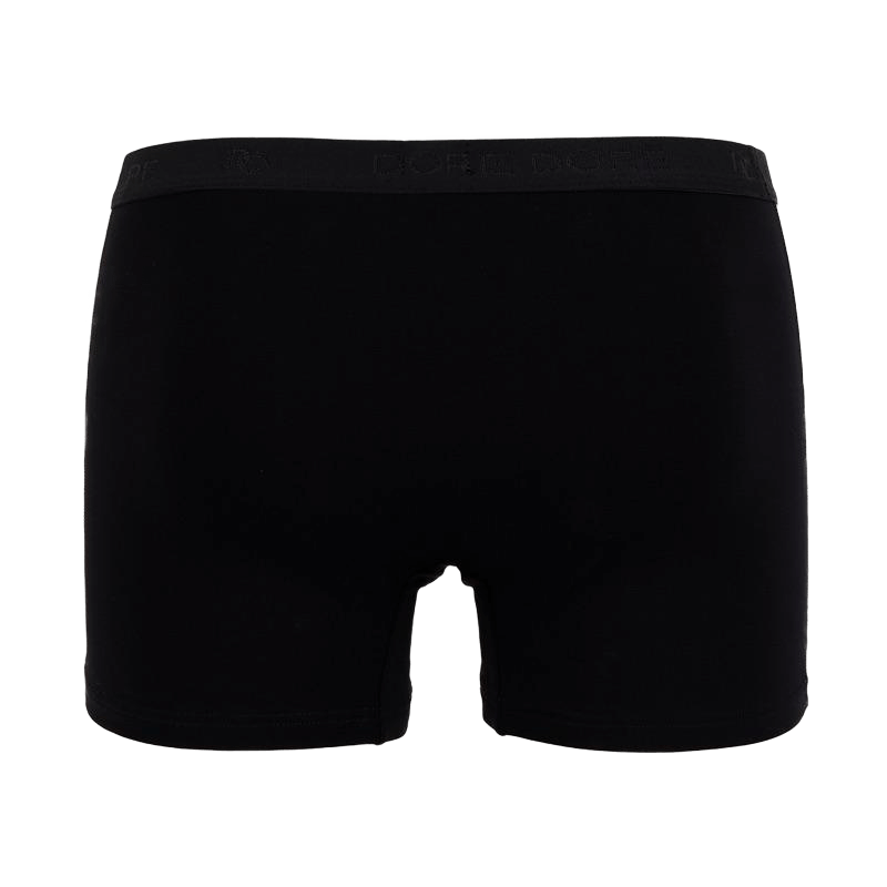 Boxer pour homme en coton stretch uni avec bande élastique siglée - Noir | Doré Doré