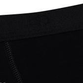 Boxer pour homme en coton stretch uni avec bande élastique siglée - Noir | Doré Doré