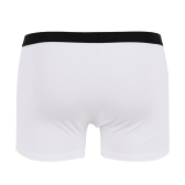 Boxer pour homme en coton stretch uni avec bande élastique siglée - Blanc | Doré Doré