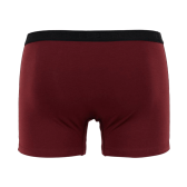 Boxer pour homme en coton stretch uni avec bande élastique siglée - Aubergine | Doré Doré