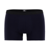 Boxer pour homme en coton stretch uni avec bande élastique siglée - Bleu marine foncé | Doré Doré