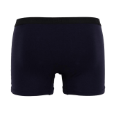 Boxer pour homme en coton stretch uni avec bande élastique siglée - Bleu marine foncé | Doré Doré