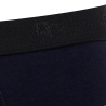 Boxer pour homme en coton stretch uni avec bande élastique siglée - Bleu marine foncé | Doré Doré