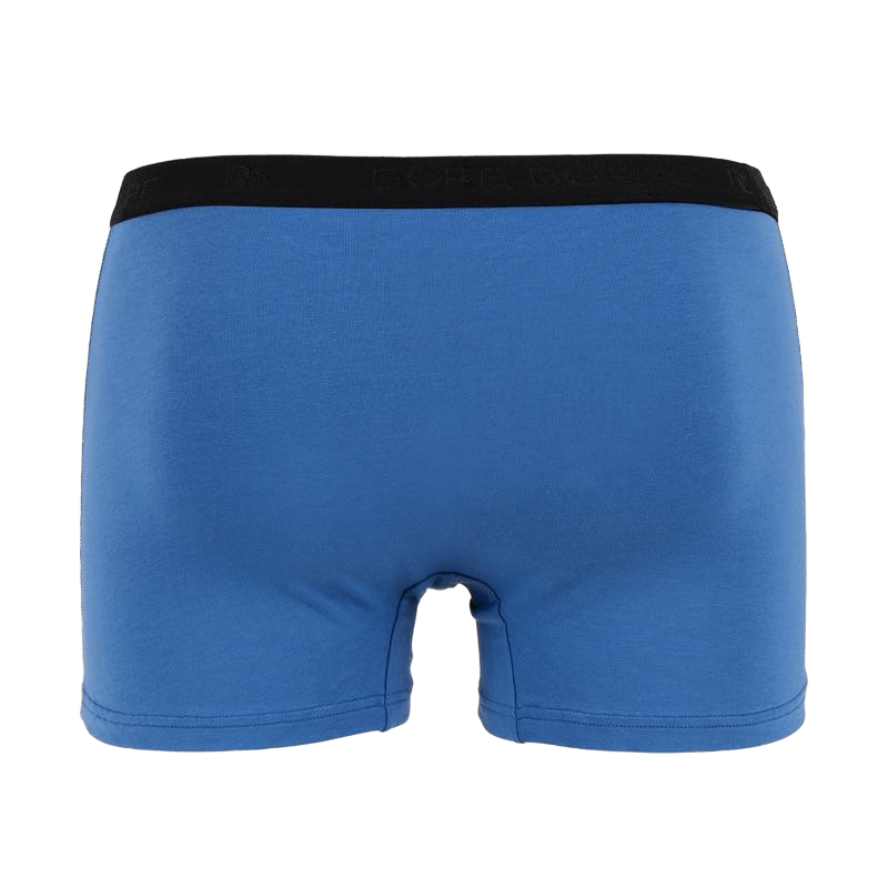 Boxer pour homme en coton stretch uni avec bande élastique siglée - Bleu Macadam | Doré Doré