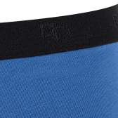 Boxer pour homme en coton stretch uni avec bande élastique siglée - Bleu Macadam | Doré Doré