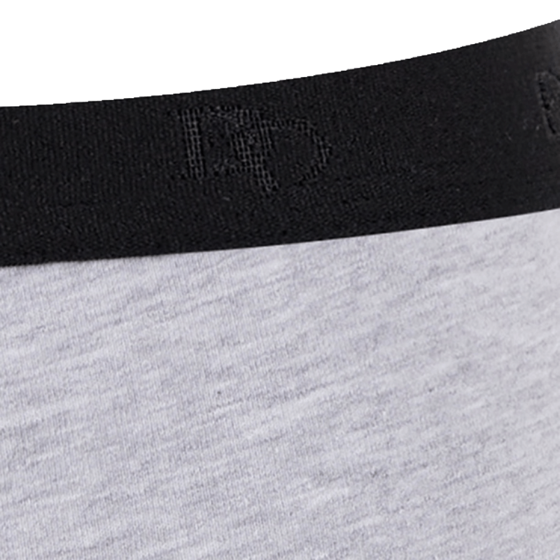 Boxer pour homme en coton stretch mélangé uni avec bande élastique portant le logo de la marque - Gris Rocheux | Doré Doré